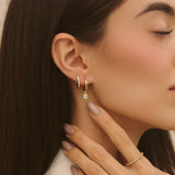 Gold Filled Diamond Drop Hoops