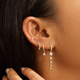 5 Diamond Drop Hoops