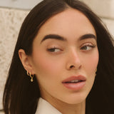 Gold Filled Diamond Drop Hoops