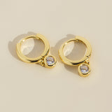 Gold Filled Diamond Drop Hoops