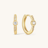 Gold Filled Bezel Huggies