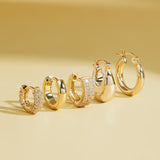 Pave Huggie Hoops