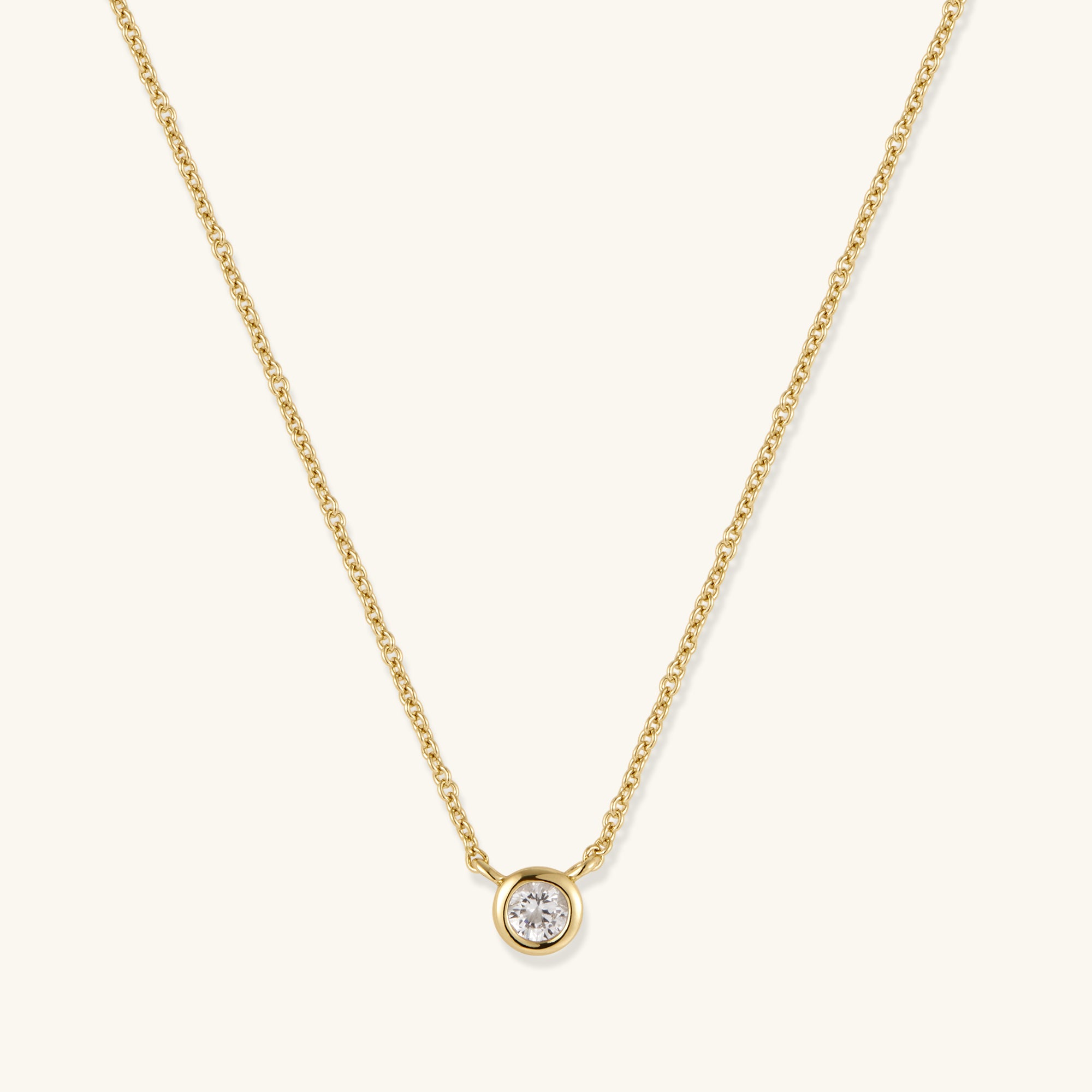 Gold Filled Diamond Bezel Necklace – Heart Made of Gold