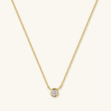 Gold Filled Diamond Bezel Necklace