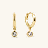 Gold Filled Diamond Drop Hoops