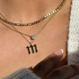 Gold Filled Diamond Bezel Necklace