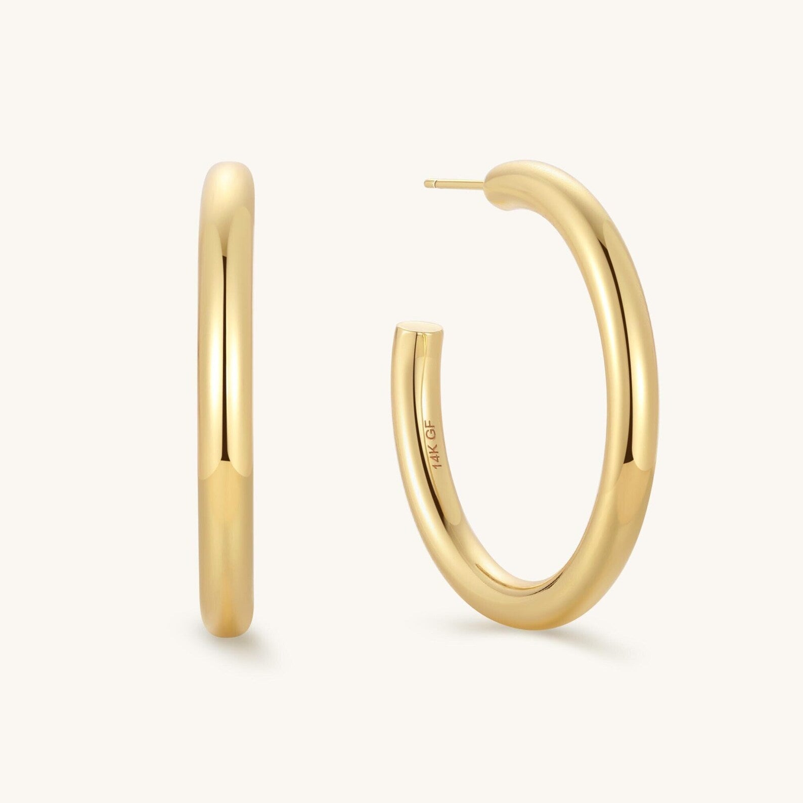 Philip Jones Sterling Silver 20mm Hoop Earrings – 925 Silver, Lever Back Closure, Hypoallergenic