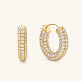 Large Pave Hoops