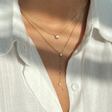 Gold Filled Diamond Bezel Necklace
