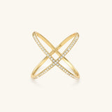 Pave X Ring