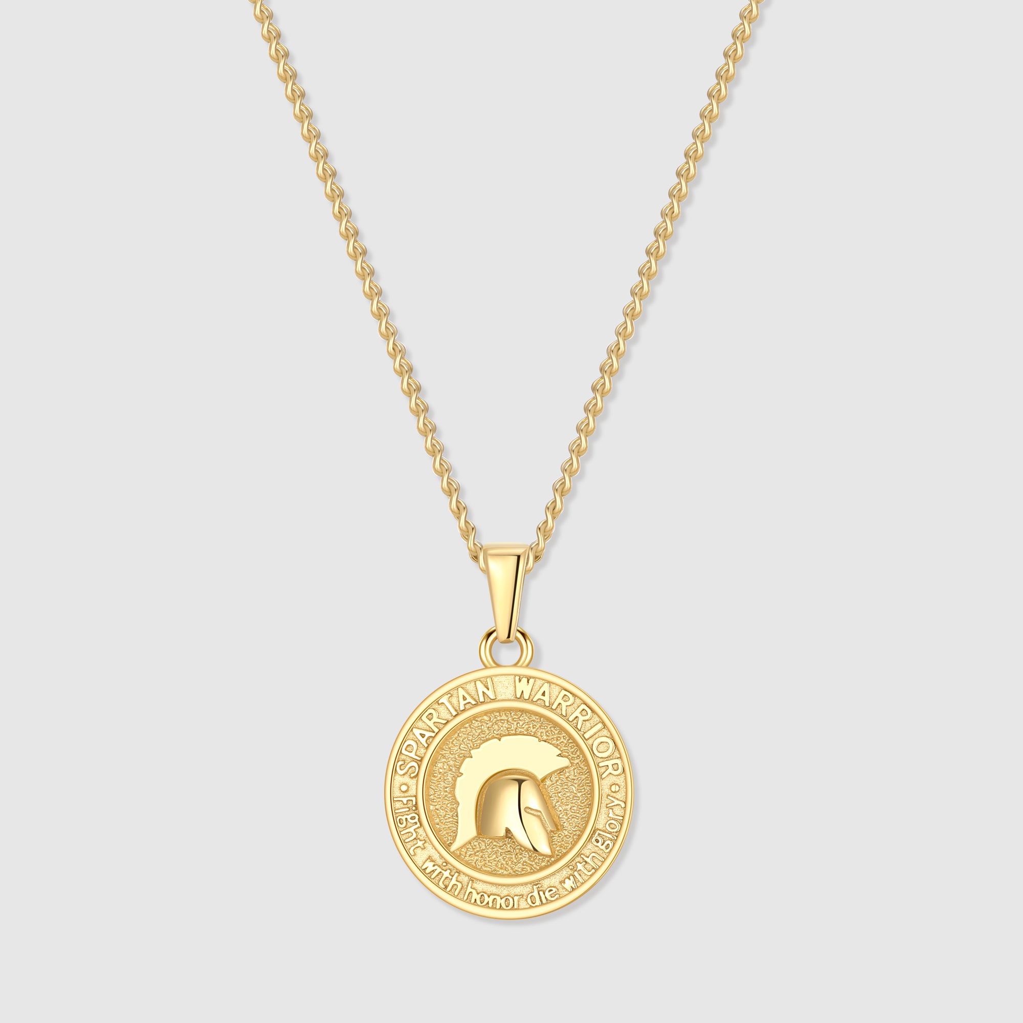 Spartan Warrior Helmet Pendant Necklace - 24" Chain, 18K Gold Plated Stainless Steel, Men & Women - View #10
