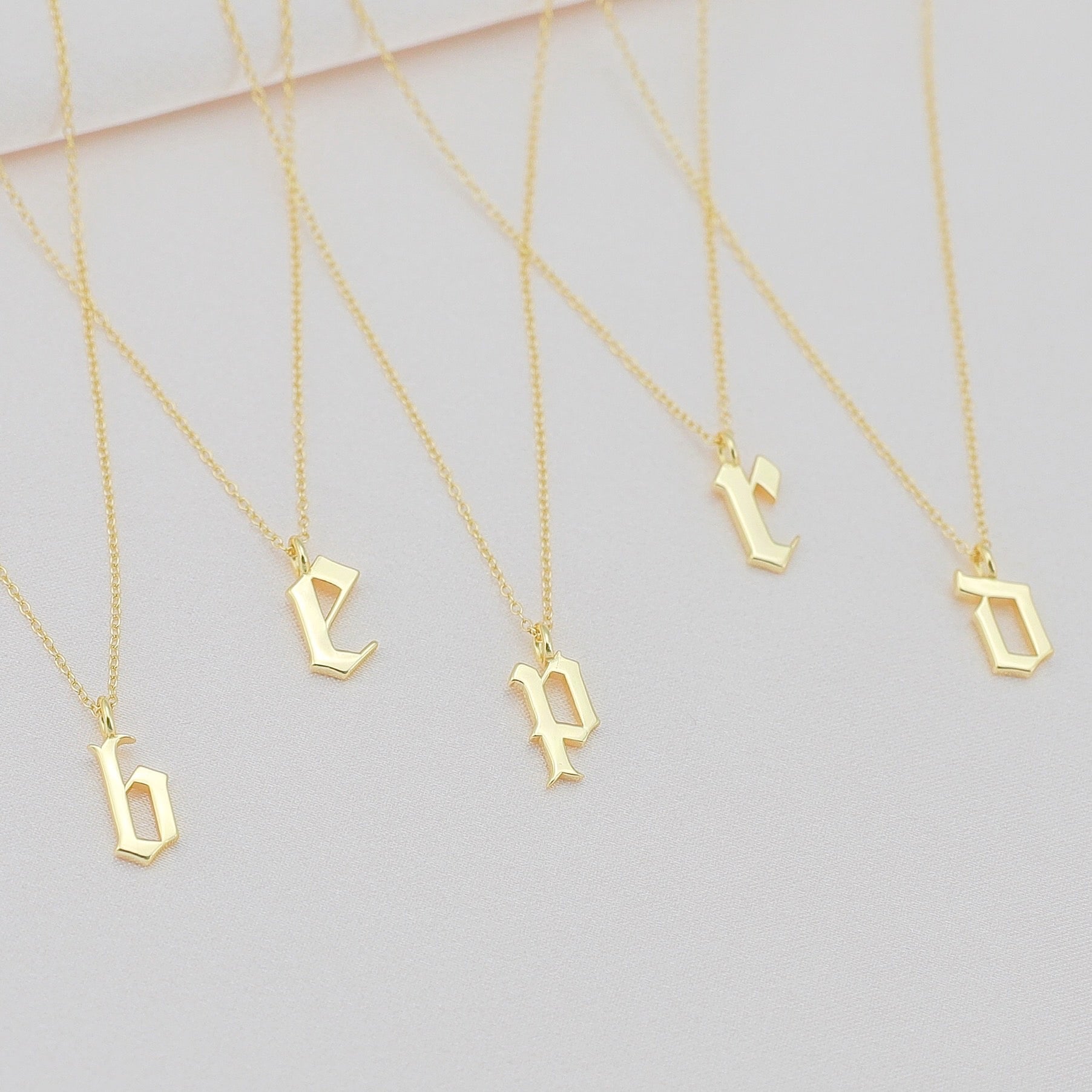 Old English Letter Necklace (4376434278535)