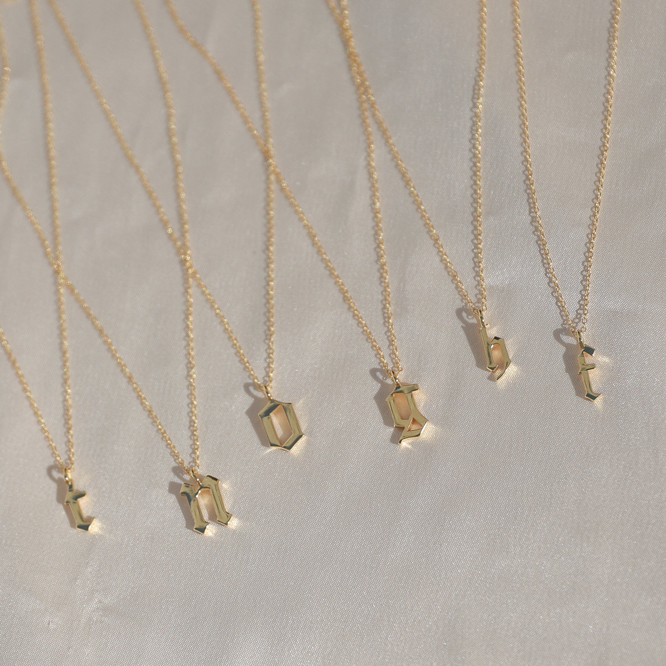 Old English Letter Necklace (4376434278535)