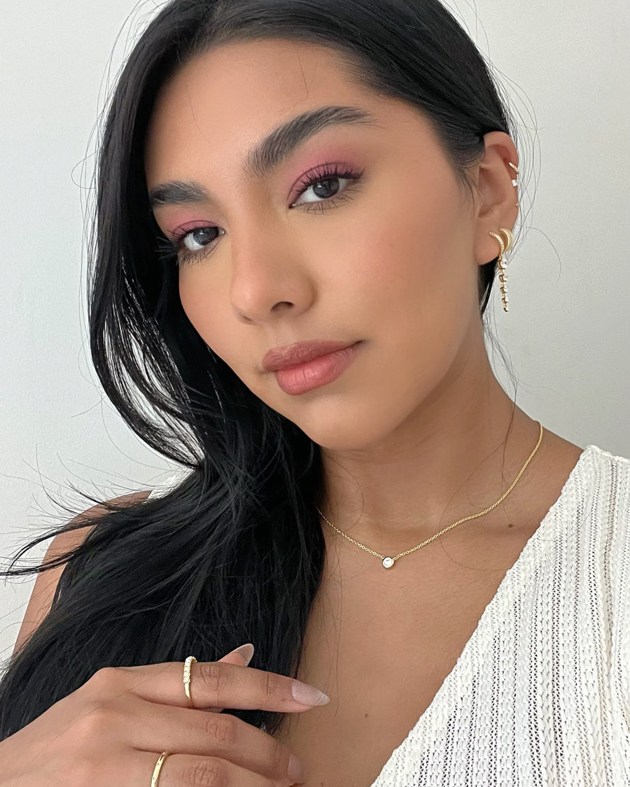 5 Diamond Drop Hoops