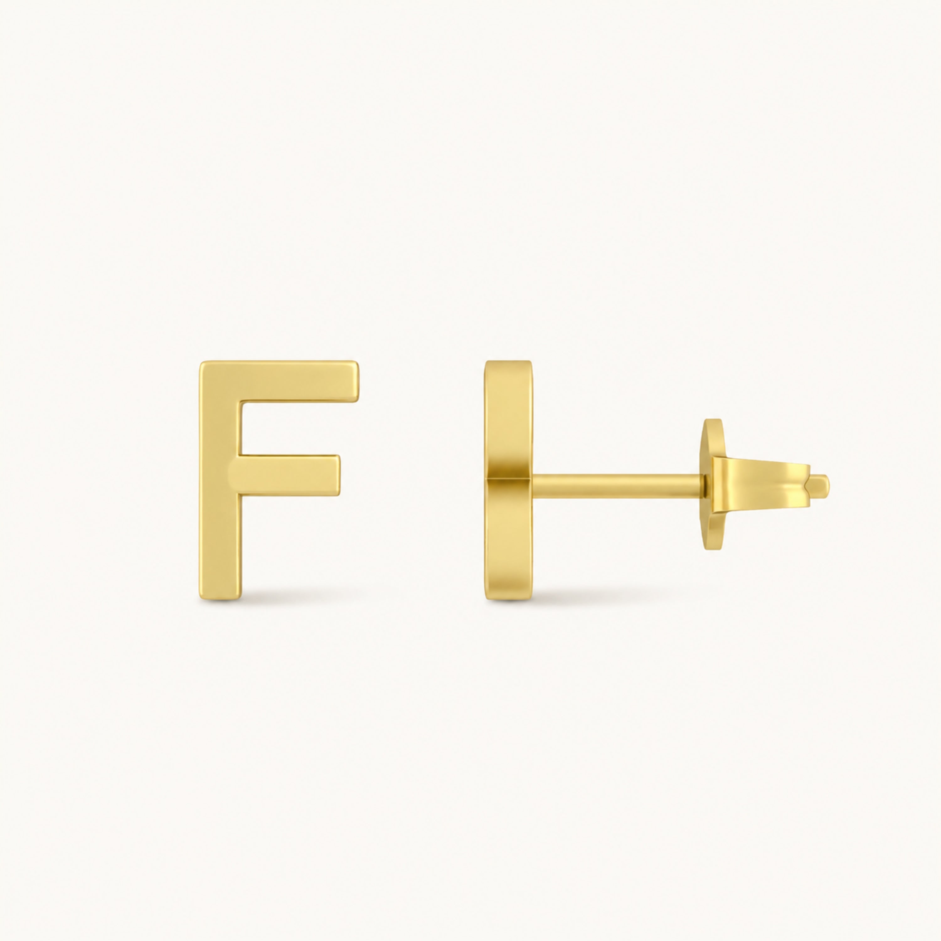 10k Initial Stud Earrings