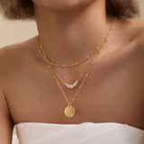 Gold Filled Hammered Coin Necklace