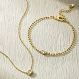 Gold Filled Diamond Oval Stone Bracelet