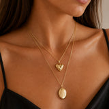 Gold Filled Puffy Heart Necklace