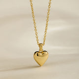 Gold Filled Puffy Heart Necklace