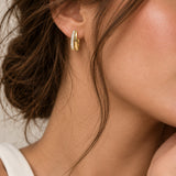 Gold Filled Double Pave Hoops