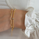 Bezel Curb Chain Bracelet