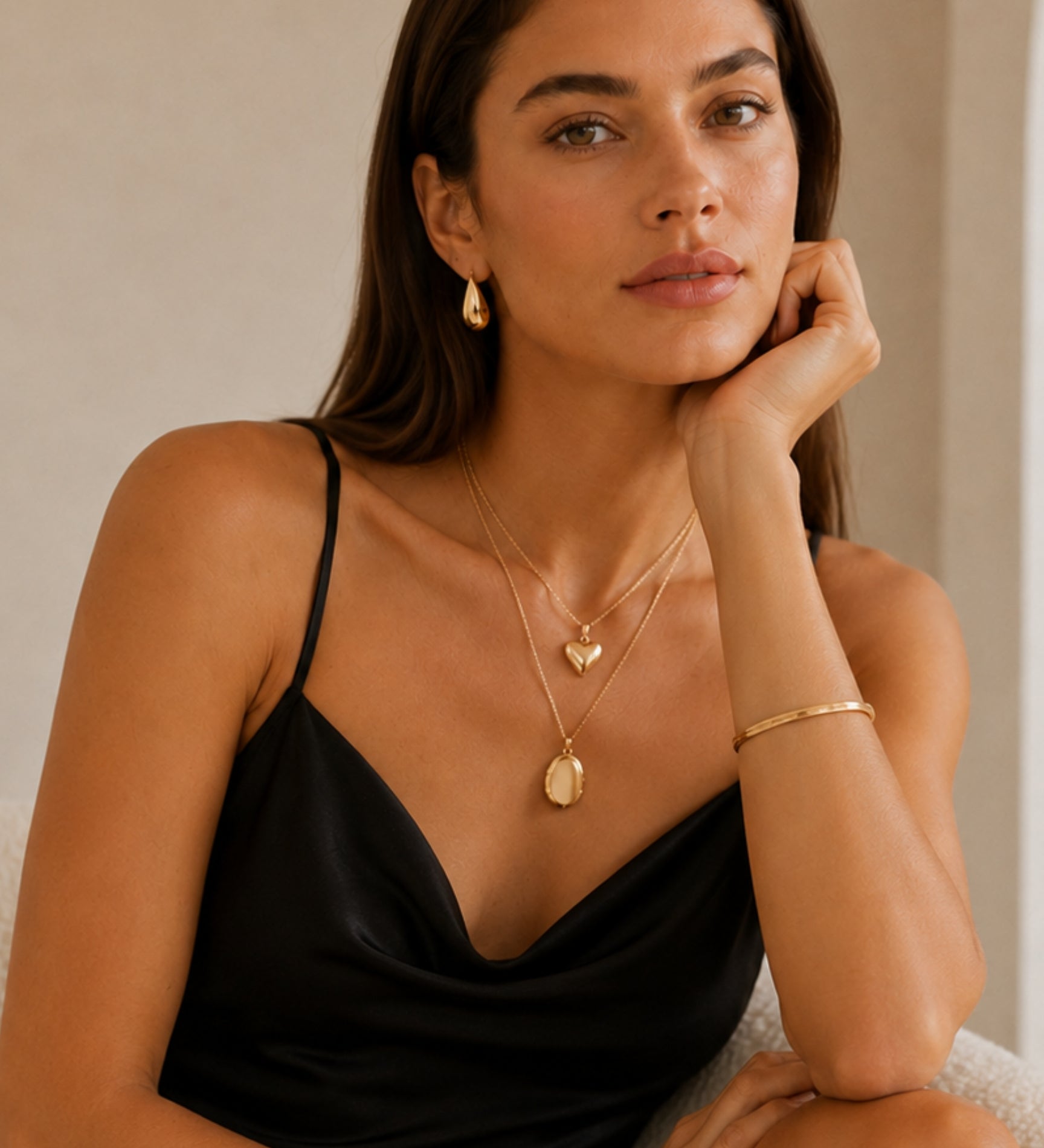 Gold Filled Puffy Heart Necklace