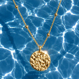 Gold Filled Hammered Coin Necklace