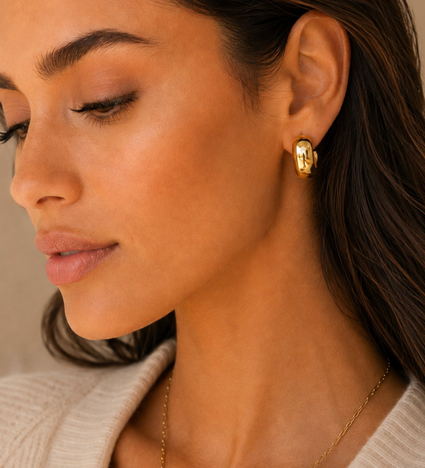 Gold Filled Dome Hoops