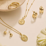 Gold Filled Oval Sun Necklace