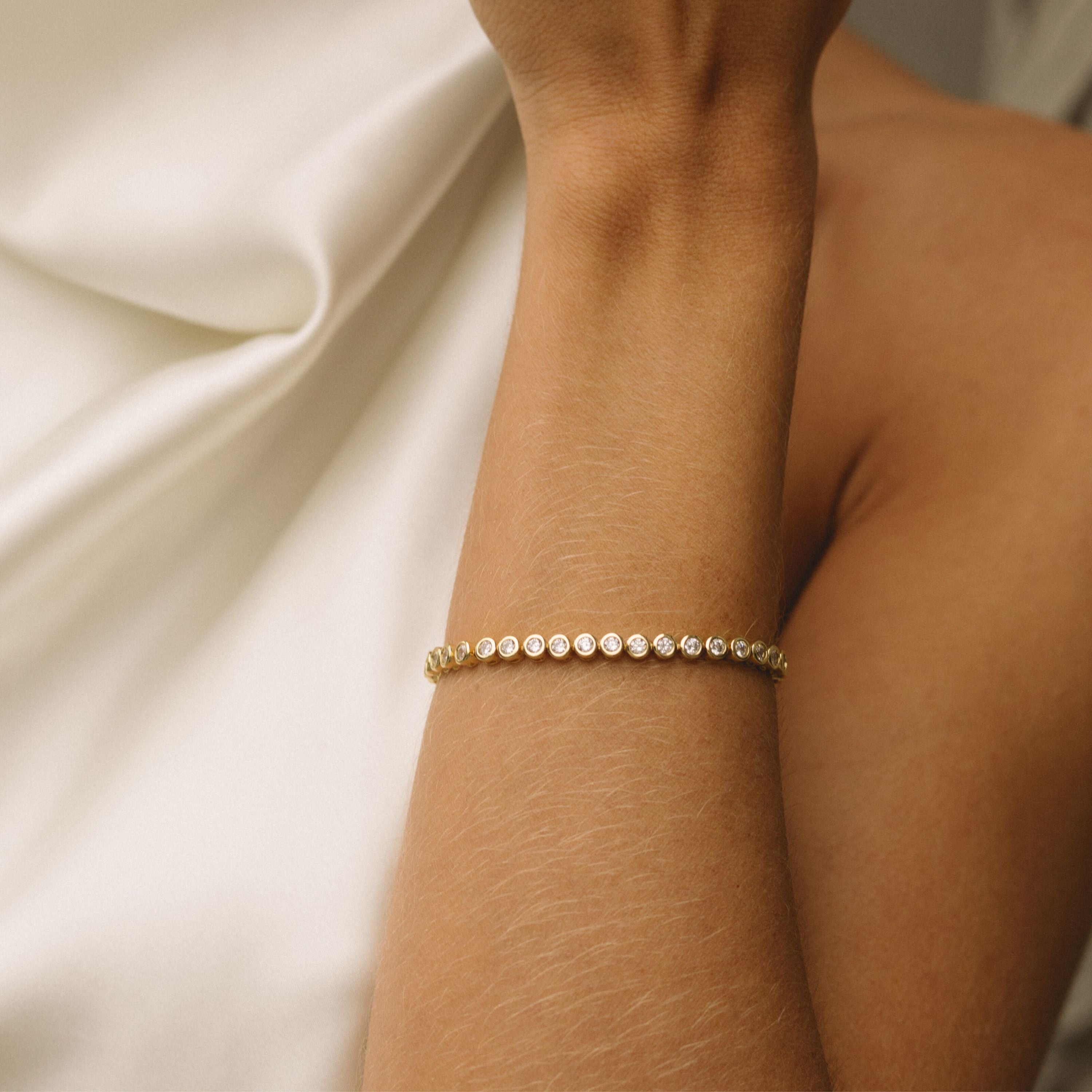 Gold Filled Diamond Bezel Bracelet