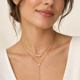 Gold Filled Diamond Bezel Lariat Necklace