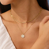 Pave Disc Necklace