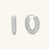 Large Pave Hoops
