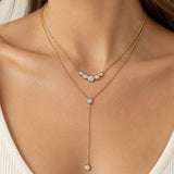 Gold Filled Diamond Bezel Cluster Necklace