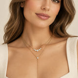 Gold Filled Diamond Bezel Cluster Necklace