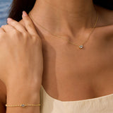 Gold Filled Diamond Oval Necklace