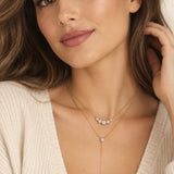 Gold Filled Diamond Bezel Cluster Necklace