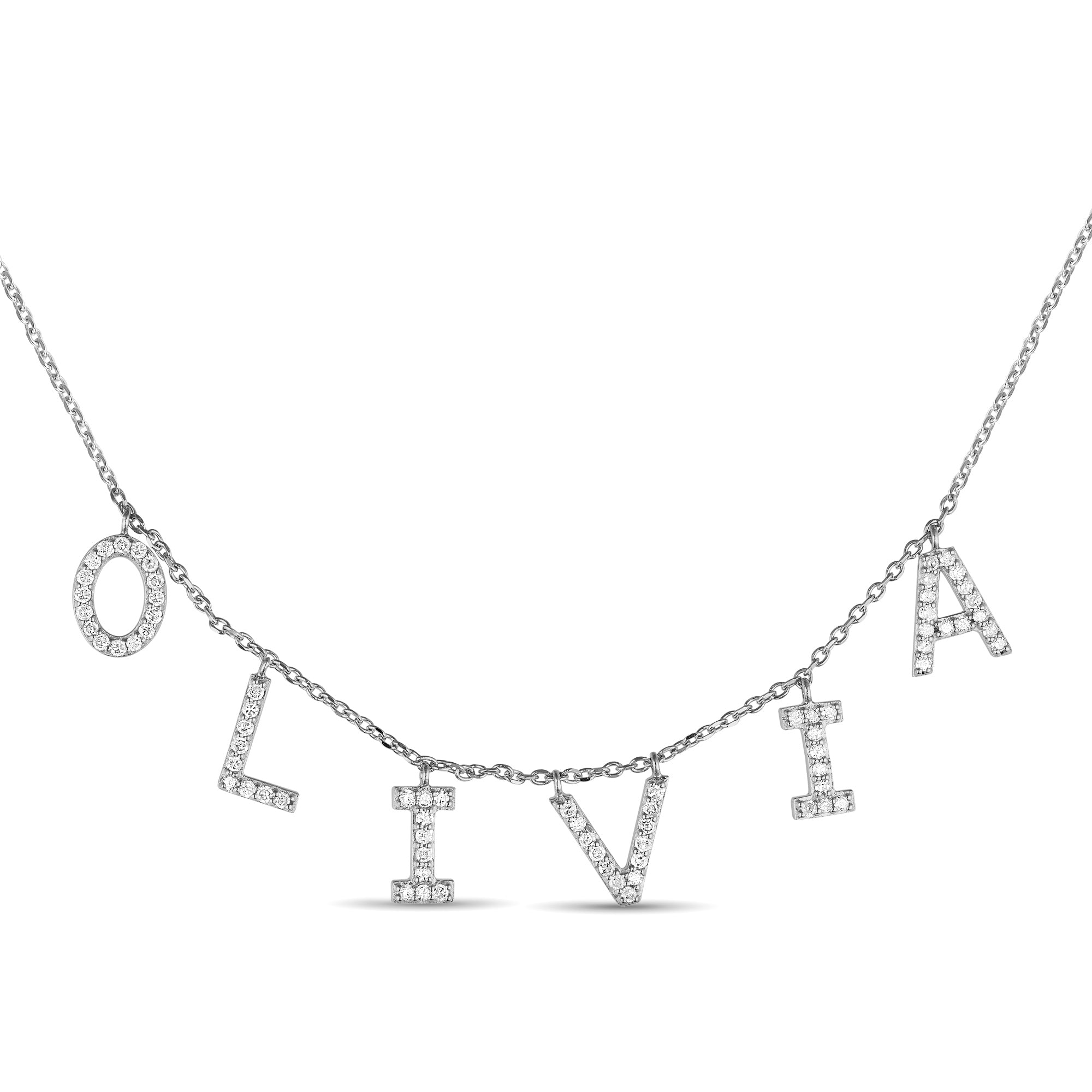 10k Diamond Letter Name Necklace