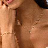 Gold Filled Diamond Oval Necklace