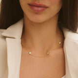 Gold Filled 5 Diamond Necklace