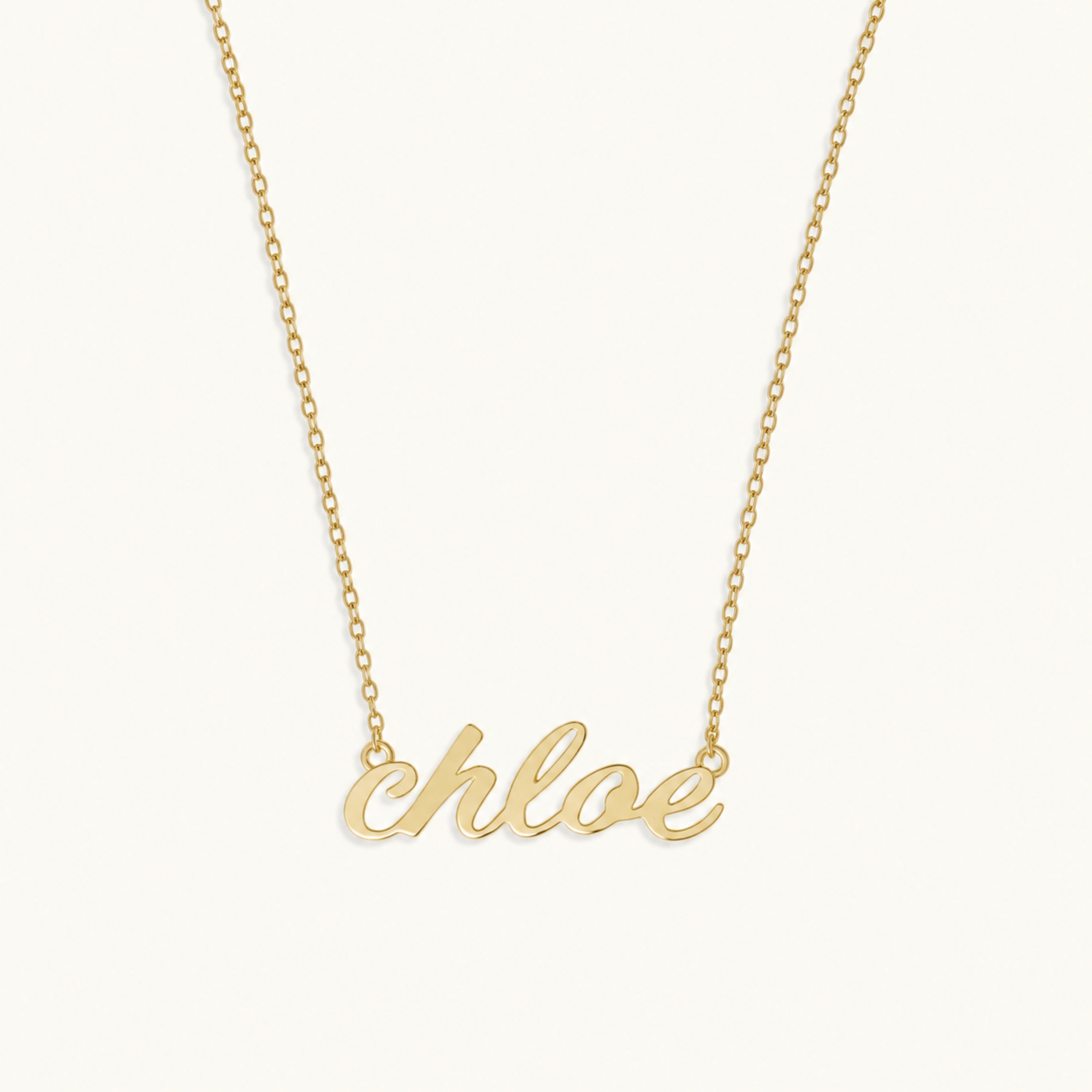 10k Script Nameplate Necklace