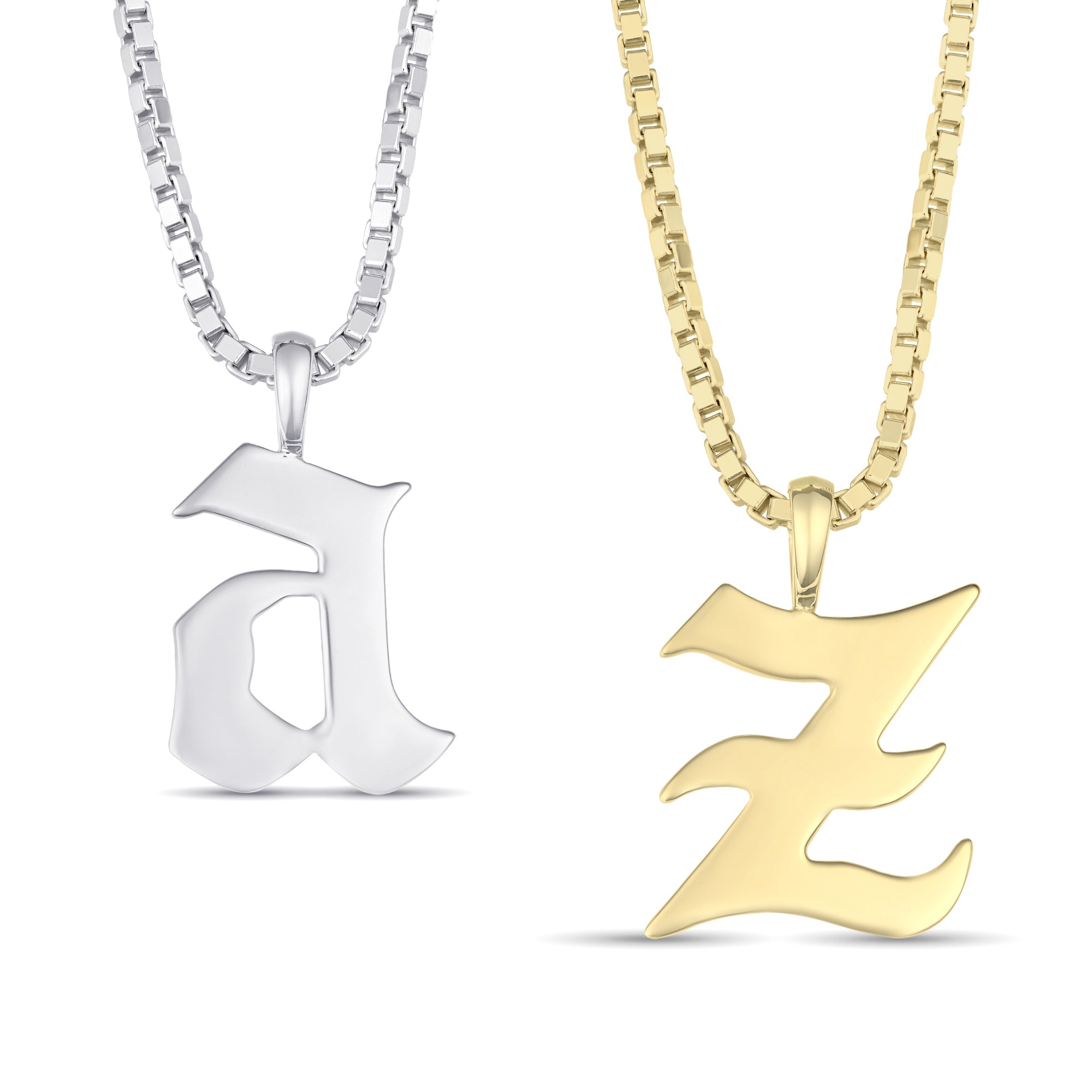 Gothic Initials Necklace