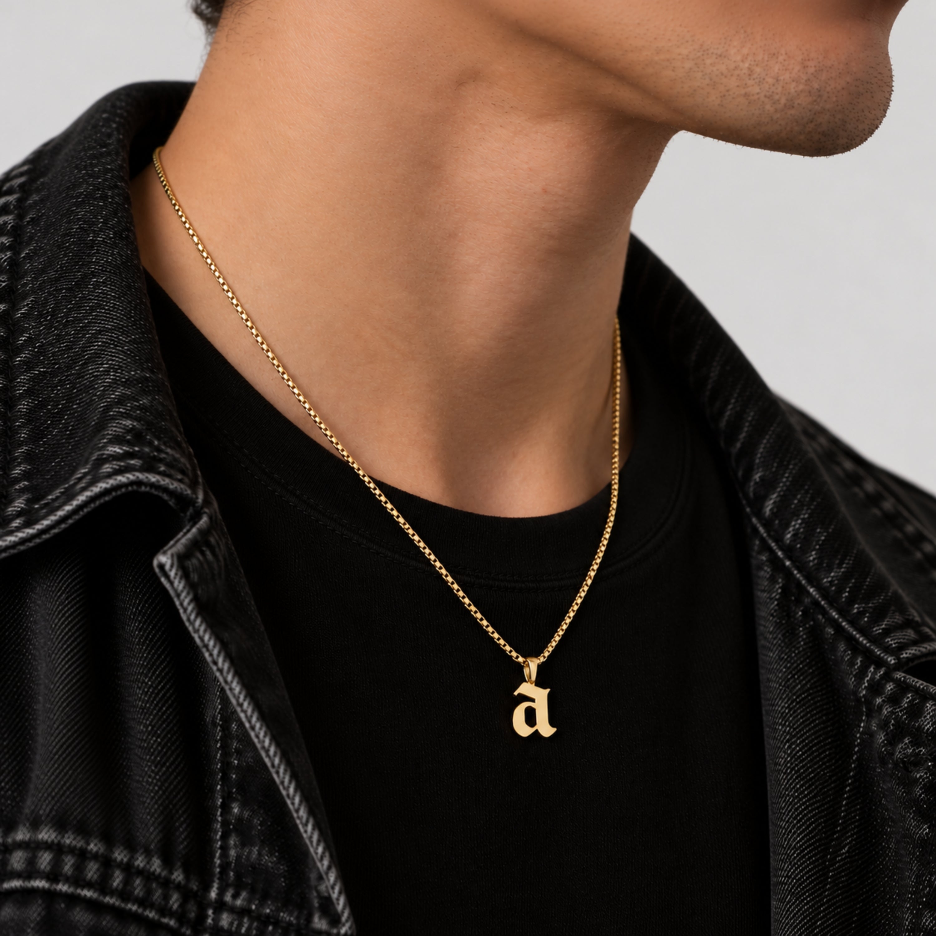 Gothic Initial Necklace