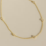 Gold Filled 5 Diamond Necklace