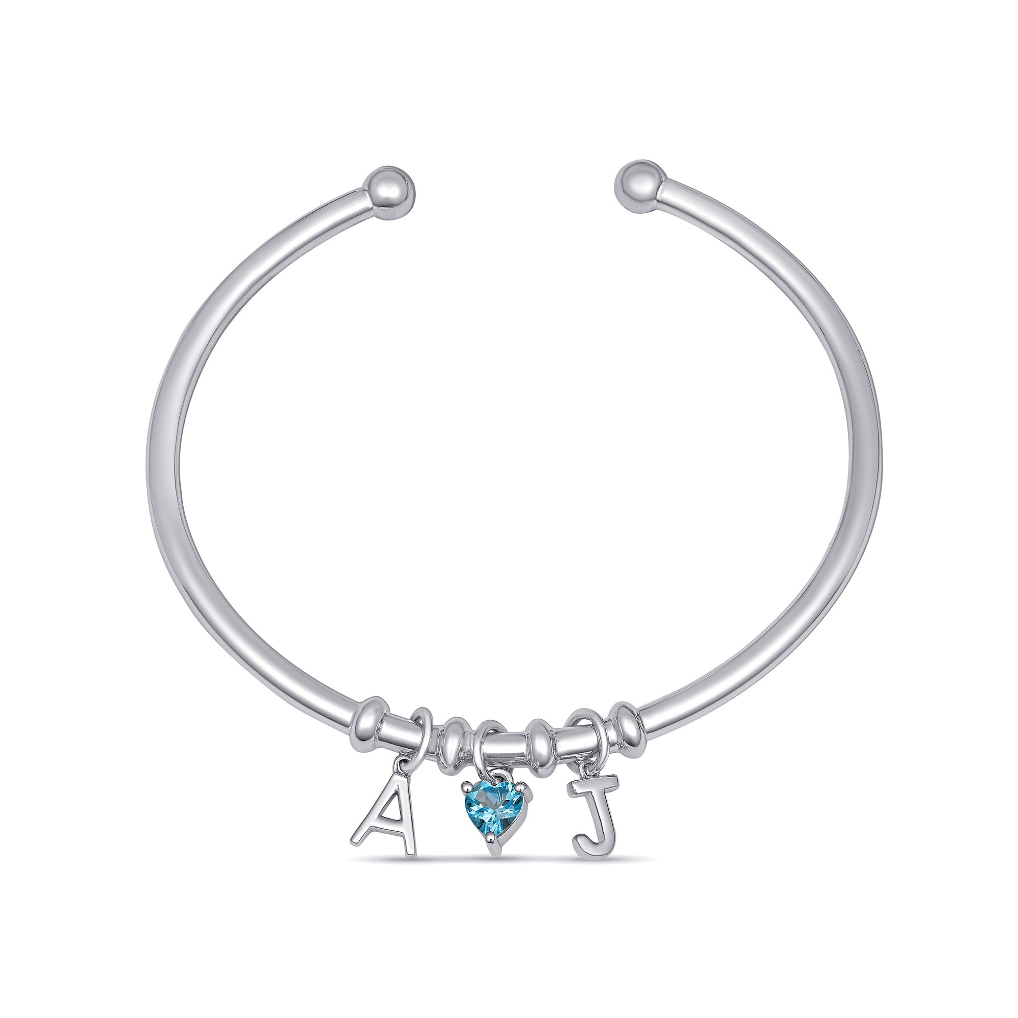 Couple's Birthstone Bangle Bracelet