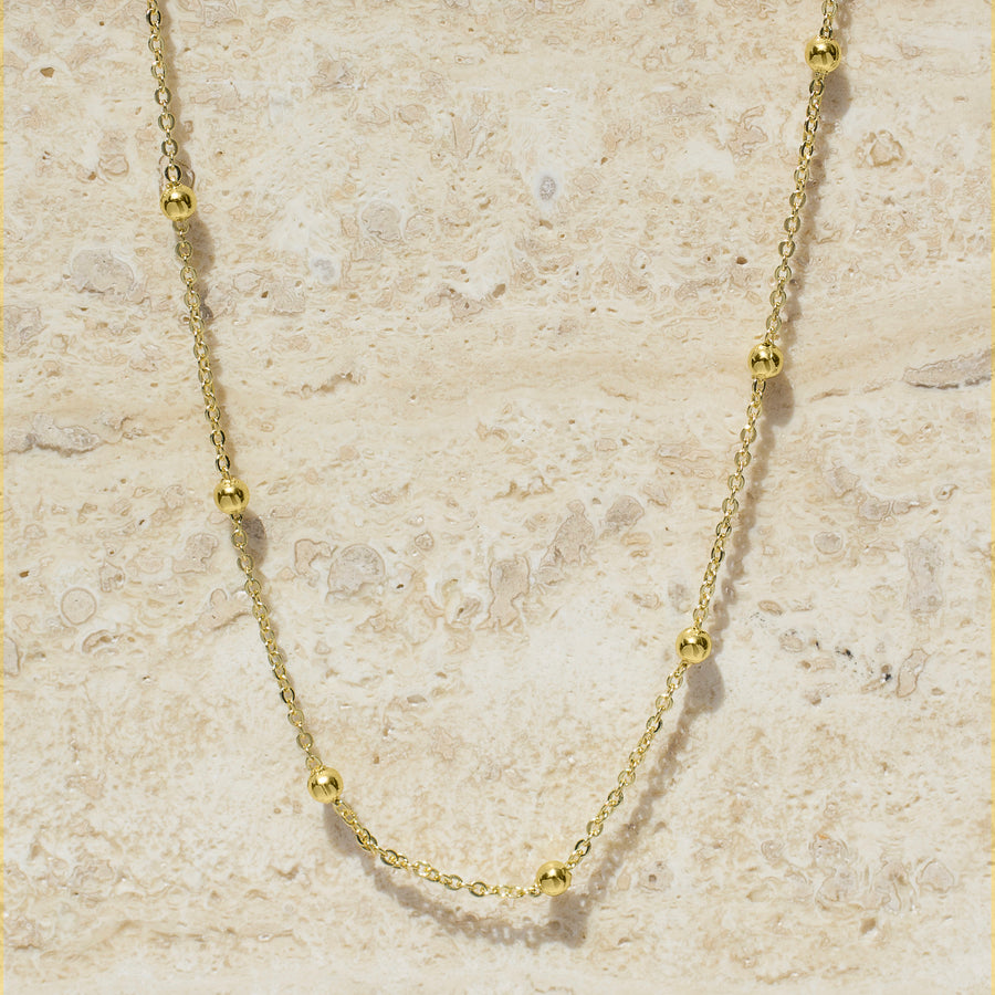 Gold Filled Oval + Satellite Necklace Set