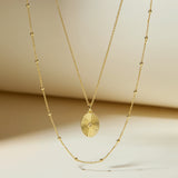 Gold Filled Oval + Satellite Necklace Set