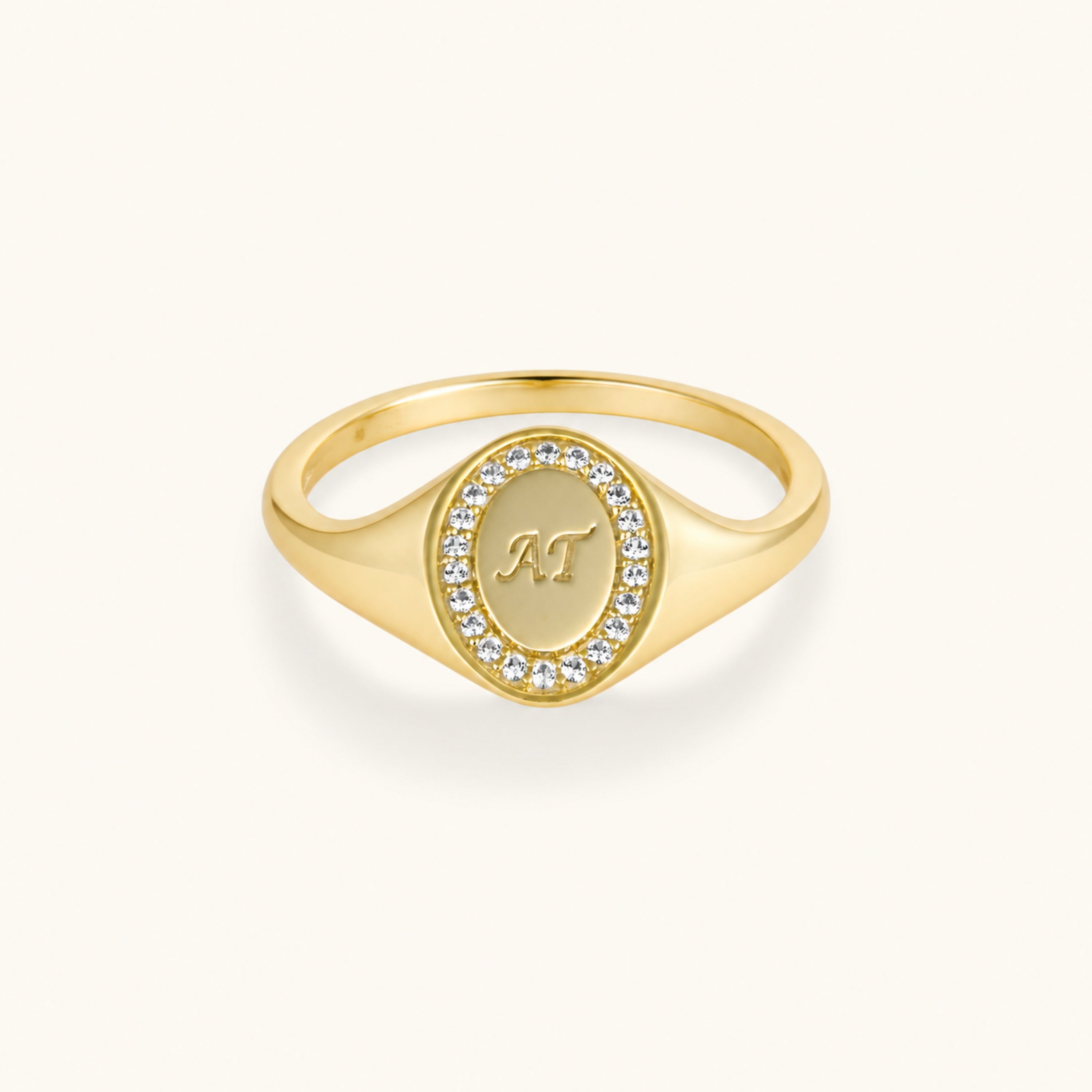 10k Engravable Oval Signet Ring