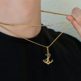 Anchor Pendant Cuban Set