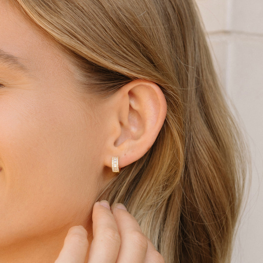 Round and Baguette Hoops